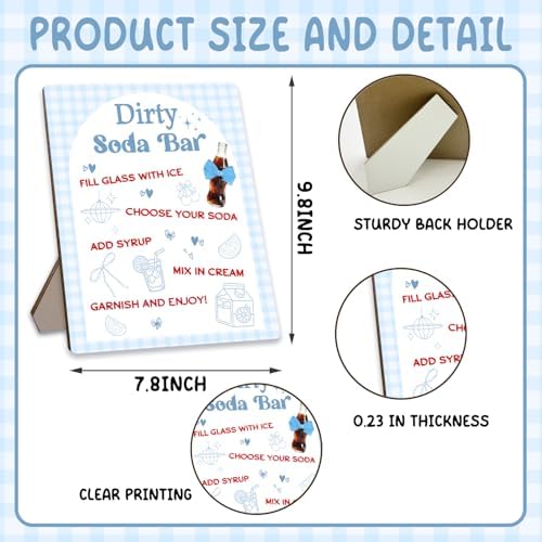50 Pcs "She's Ready to Pop" Theme Baby Shower Disposable Plastic Cups with Straws, 12 Oz, with Bar Sign, Soda Theme, Gender Reveal, Pregnancy Announcement, Weddings, Bachelorette Party Supplies (Blue) - Image 2