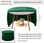 6 Pack Hunter Green Spandex Table Covers for Christmas, 60 Inch Round - Image 5