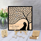 Personalized Tree of Life Wedding Guestbook Alternative with Wooden Heart Sign Custom Famliy Tree Wedding Drop Top Frame Rustic Wedding Decorations for Reception,C-Family Tree Guestbook-1 by Smallduuck