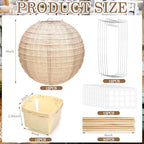 Baquler 12 Sets Print Burlap Baby Shower Decorations Hot Air Balloon Table Centerpieces DIY Boho Paper Lanterns Farmhouse Rustic Neutral Chinese for Wedding Birthday Party Classroom Decor - Image 2