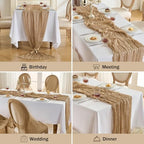 Fanami 6 Pack Cheesecloth Table Runner -10FT Nude Brown Boho Gauze Cheese Cloth Table Runner 120 Inches Long Rustic Sheer Fabric Centerpieces for Wedding Birthday Party Bridal Baby Shower Decorations - Image 6