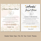 Audio Guest Book Wedding Phone with One-Touch Playback & Adjustable Volume for Wedding, Anniversary, Birthday Parties, Baby Shower Frosted(Black S) - Image 2