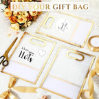 Aliceset 24 Pcs Clear Plastic Gift Bag with Handles,Gold Foil - Image 3