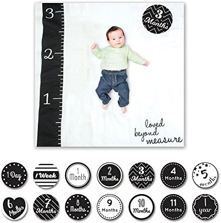 lulujo Baby Baby's First Year Milestone Blanket and Cards Set, Loved Beyond Measure - Image 2