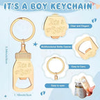 Vesici 20 Set Elephant Boy Baby Shower Favors for Guests Acrylic Shot Glasses Gold Bottle Opener Keychains Thank You Tags and Bags for Baby Shower Party Gender Reveal Party Guests Return Gift - Image 3