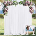 White Backdrop Curtain for Wedding Decor Holiday Party, 5ft x 8ft, 2 Panels by MYSKYHOME