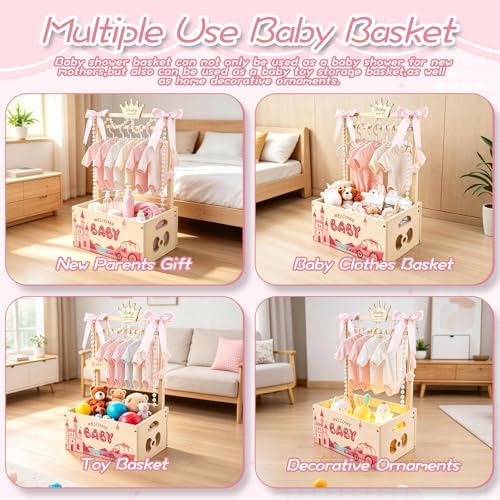 Wooden Baby Shower Crate Closet, Baby Shower Gift Basket for Newborn Gifts - Image 7