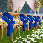 Royal Blue Satin Chair Sashes Bows, 6 x 108 inch, 50 Pcs - Image 3