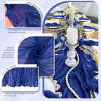 18 Pack Cheesecloth Table Runner 10FT Royal Blue Table Runner Boho Gauze Cheese Cloth Table Runners Long Rustic Sheer Table Decorations for Wedding Party Baby Bridal Shower Birthday Holiday Home - Image 3