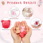 Geosar 36 Pack Bear Soap Shower Favors Thank You Tag Box,Light Brown Pink - Image 3