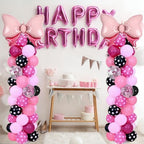 2 Set Adjustable Mouse Theme Birthday Balloon Column Stand Kit Polka Dot Pink Black White Balloons Arch Garland for Christmas Baby Shower Girl Birthday Party Decorations Supplies - Image 4
