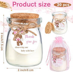 Threlaco 20 Pcs Bear Baby Shower Favor Candle Glass Jar - Image 2