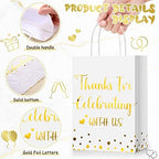 Ctosree 50 Pcs Bridal Shower Welcome Bags Bulk, White, Gold - Image 5