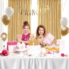 Gold Curtains Backrop for Wedding Parties: 3ftx8ft Gold Sequin Backdrop - Image 6