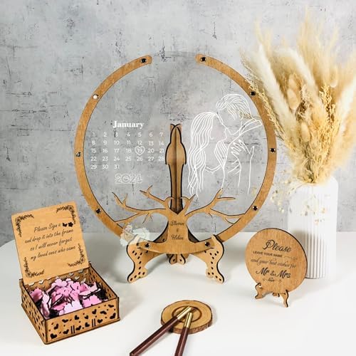 Personalized Wedding Guest Book Alternative Drop Box, Rustic Maple Tree - Image 3