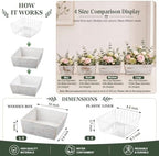 Dandat 4 Set 10 Inch Wooden Flower Box Rustic Table Centerpieces,White - Image 2