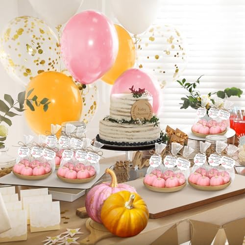 Demissle 40 Pcs Fall Pumpkin Baby Shower Soap Favors Bulk, Pink - Image 6