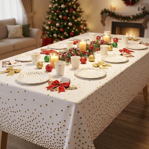hapray Gold Plates, 201 Pcs Disposable Dinnerware Set for 50 Guests - Image 2