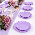 LIYH 24Pcs Purple Plastic Plates Reusable For Party Dinner Events&Birthdays - Image 3