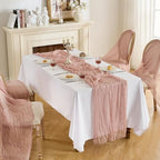 Fanami 6 Pack Cheesecloth Table Runner -10FT Dusty Pink Boho Gauze Cheese Cloth Table Runner 120 Inches Long Rustic Sheer Fabric Centerpieces for Wedding Birthday Party Bridal Baby Shower Decorations - Image 5