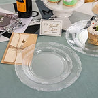U-QE 100 Pieces Clear Plastic Plates - Clear Disposable Plates - Image 3