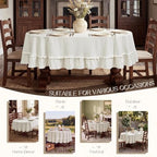 Romanstile Ruffled Oval Tablecloth, White, 60 x 84 Inch - Image 6
