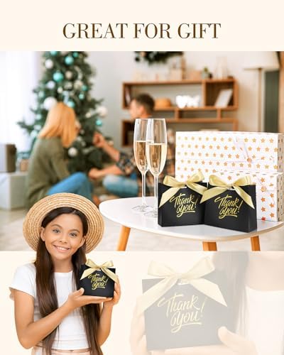 EQOREIIN 100 Pack Small Thank You Gift Bags with Ribbon, 4.5x1.8x3.9 Inches - Image 5