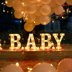 Baby Marquee Light Up Letters - LED Letter Number Light Sign Decoration for Birthday Home Table Decor White - Image 3