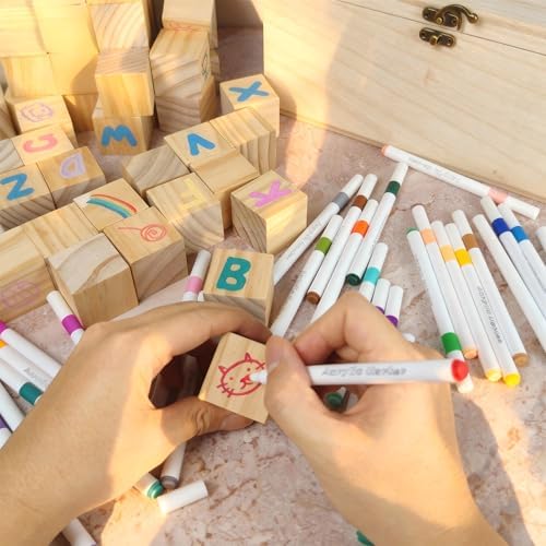 98 Pcs Baby Shower Games Sign Kit, Wooden Blocks to Decorate - Image 5