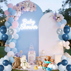 White Blue Arch Backdrop Cover Set of 2 (6FT/7.2FT) Arch Cover Spandex Party Wedding Arch Stand Covers for Baby Shower Bridal Shower Photo Birthday Spandex Baby Balloon Arch Covers Stretchy Backdrop - Image 5