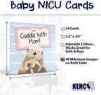 Kenco NICU Milestone Cards - 48 Total Milestones, Gender Neutral with Adorable Critters and Gift Ready Packaging - Preemie milestone cards (Gender Neutral 10 Sets) - Image 2