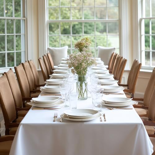 sancua White Table Cloths Rectangle, 10 Pack Tablecloths for 6 Foot Tables - Image 4