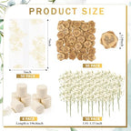 Fullhawl 100 Sets Wedding Invitations Wraps Set Pre Folded Vellum Jackets for 5 x 7 Invitations Dried Flowers Wax Seal Stickers Chiffon Silk Ribbon for Wedding Birthday Bridal Shower (White) - Image 2