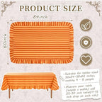 Tudomro Striped Tablecloth, Rectangle, Tangerine,Ochre, 84'' X 60'' - Image 2