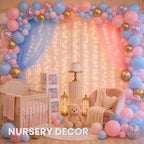 Gender Reveal Decorations Kit-Backdrop, Balloons & Lamp String - Image 5