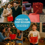 Aosric Red Square Gift Bags with Tissue Paper, 24 Pack 8x8x8 Inch - Image 7