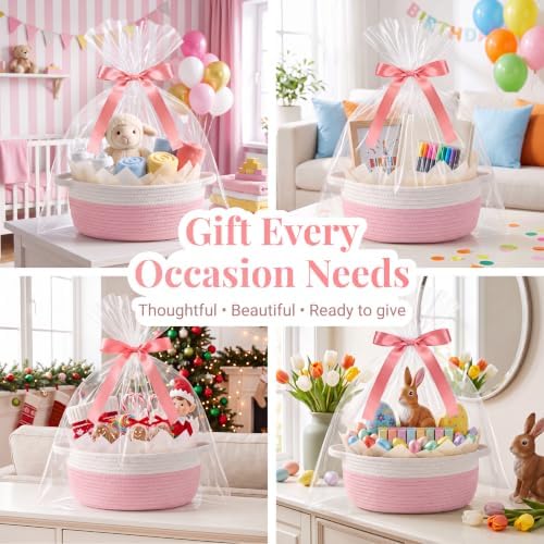 8 Pack Gift Baskets Empty to Fill, Decorative Rope Baskets - Image 4