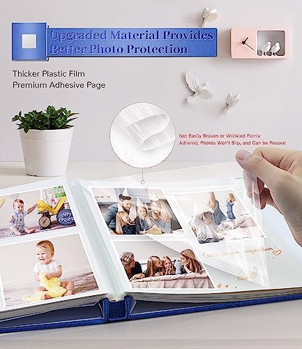 Artfeel Photo Album Self Adhesive Scrapbook Album for 3x5 4x6 5x7 8x10 Pictures,120 Pages Linen Cover with Display Window DIY Photo Book,Ideal Gifts for Family Travel Wedding Baby - Image 3