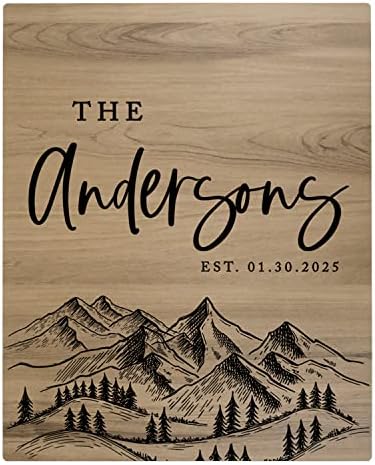 Andaz Press Large Wooden Welcome Sign for Wedding, Rustic Welcome Sign 16" x 20" Custom Last Name Woodland Forest Wedding Signage English Oak MDF Wood Finish Wedding Reception Indoor Outdoor Signs by AndazPress