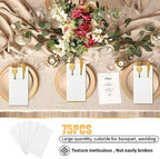 Cindeer 150 Pcs White Linen Dinner Napkins with Built in Flatware - Image 5