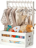 GiftAmaz White Wooden Baby Shower Crate Closet, Personalized Baby Basket by GiftAmaz