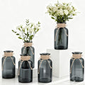 6 Pack Mason Jar Vases for Centerpieces, Black Glass Flower Vase by LEYIQU
