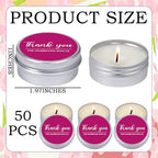 MTLEE 50 Pcs Fuchsia Hot Pink Thank You Candles Baby Shower Wedding Favors - Image 5