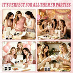 74Pcs Baby Shower Prizes for Game Winners Include Glass Tumblers with Lids and Straws, Hand Creams, Jewelry Boxes, Sunglasses, Powder Puffs for Baby Shower Wedding Bridal Shower Favors (White, 6) - Image 7