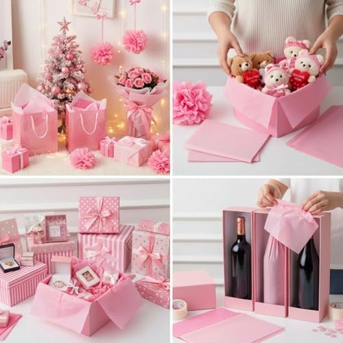 500 Sheets Pink Tissue Paper Bulk 20 x 30 Inch for Fall Floral Packaging - Image 4