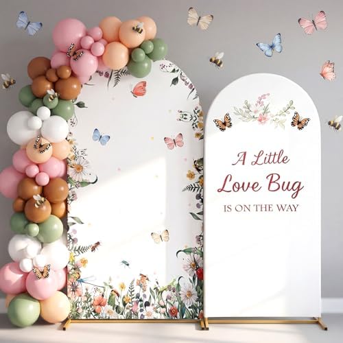 Moukeren Love Bug Baby Shower Arch Backdrop Cover 6ft and 7.2ft by Moukeren