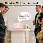 Lip Shape Audio Guest Book Wedding Phone, Motion Sensor to Play Welcome Greeting Voice, Infrared Sensor Voice Recorder, Suitable for Wedding, Hotel Reception, Store Greeting,Pink - Image 3