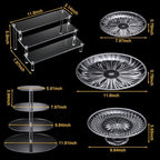 6 Pcs Acrylic Dessert Stand Set Tiered Tray Holder, Novel Style - Image 3