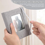 Tinlade 10 Pieces Small Photo Album 4 x 6 Inch Picture Album 26 Clear Pages Hold 52 Pictures Linen Cover Photo Book with Front Window(Gray) - Image 4