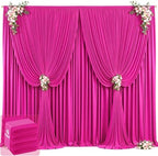 20ft x 12ft Hot Pink Backdrop Curtains Wrinkle Free Backdrop Curtain for Wedding Parties Pink Fabric Backdrops Drapes Back Drop Cloth Bridal Shower Stage Curtains Wedding Decorations for Reception by Tao-GePartyDecorations